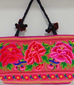 Hmong Bag (Flowers, Pink Base)